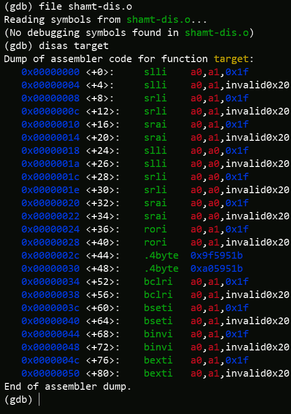 invalid0x20 (an invalid shift amount) has different color than 0x15 (a valid shift amount)